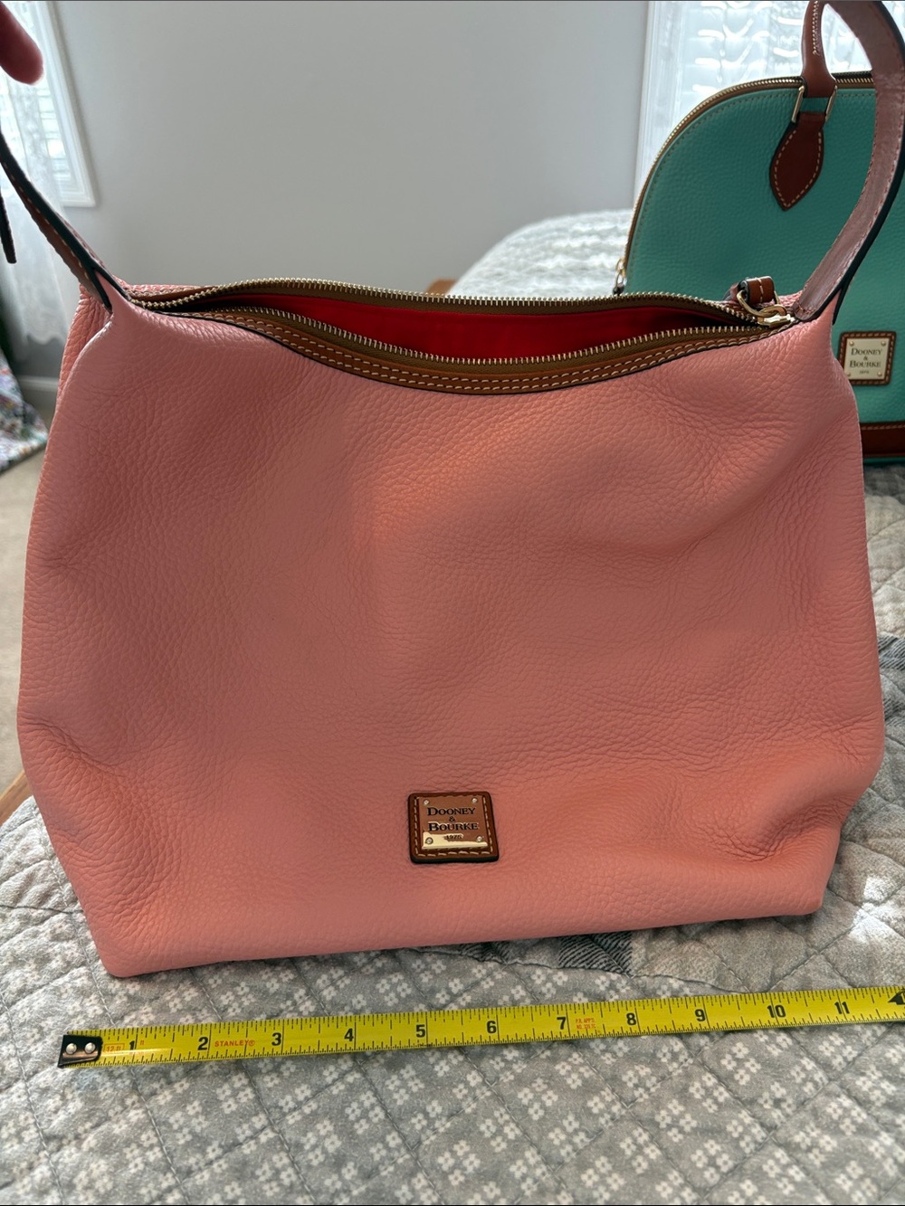 Dooney & Bourke Pink Pebbled Leather Shoulder Hobo